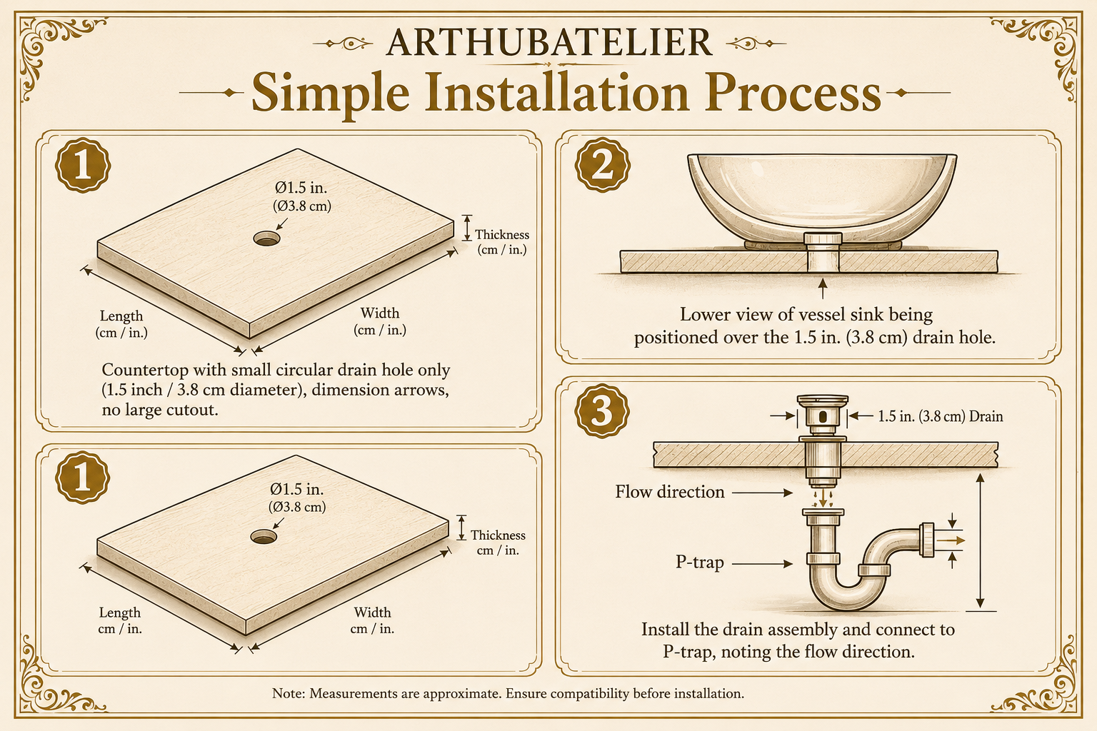 Moroccan ceramic vessel sink installation guide step by step ARTHUBATELIER