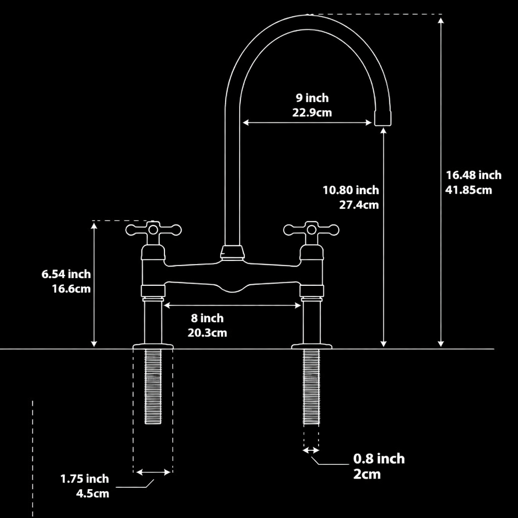 Handmade Unlacquered Brass Bridge Faucet with Side Sprayer – Luxury Kitchen or Bathroom Tap