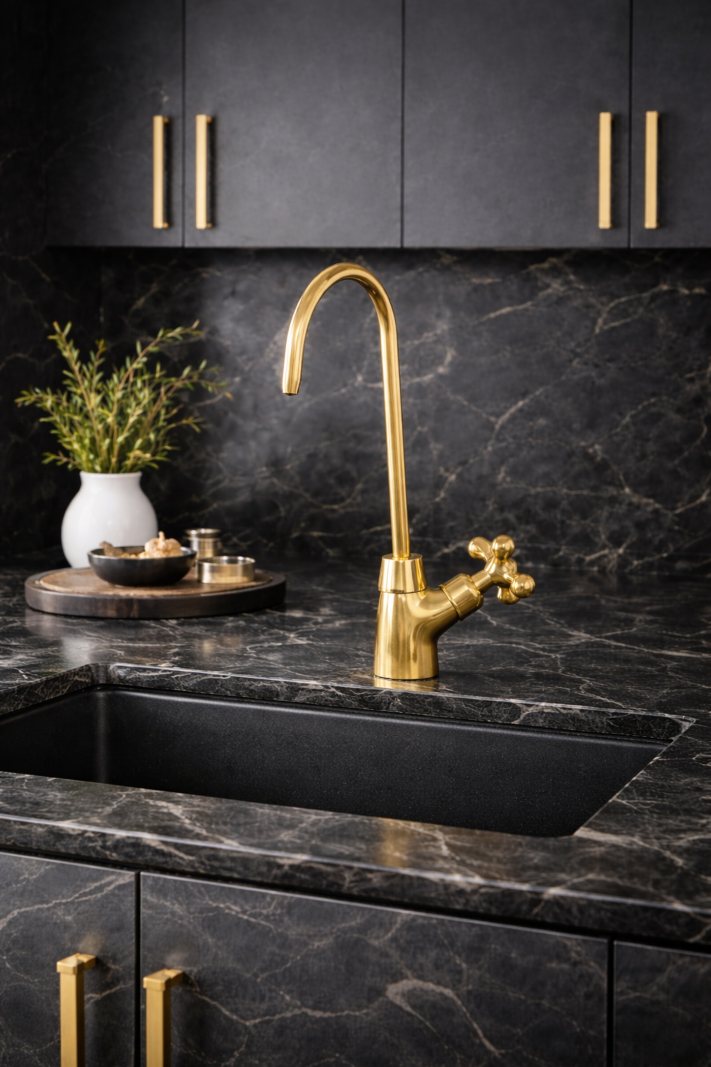 Unlacquered Brass Cold Water Beverage Faucet, Single Handle