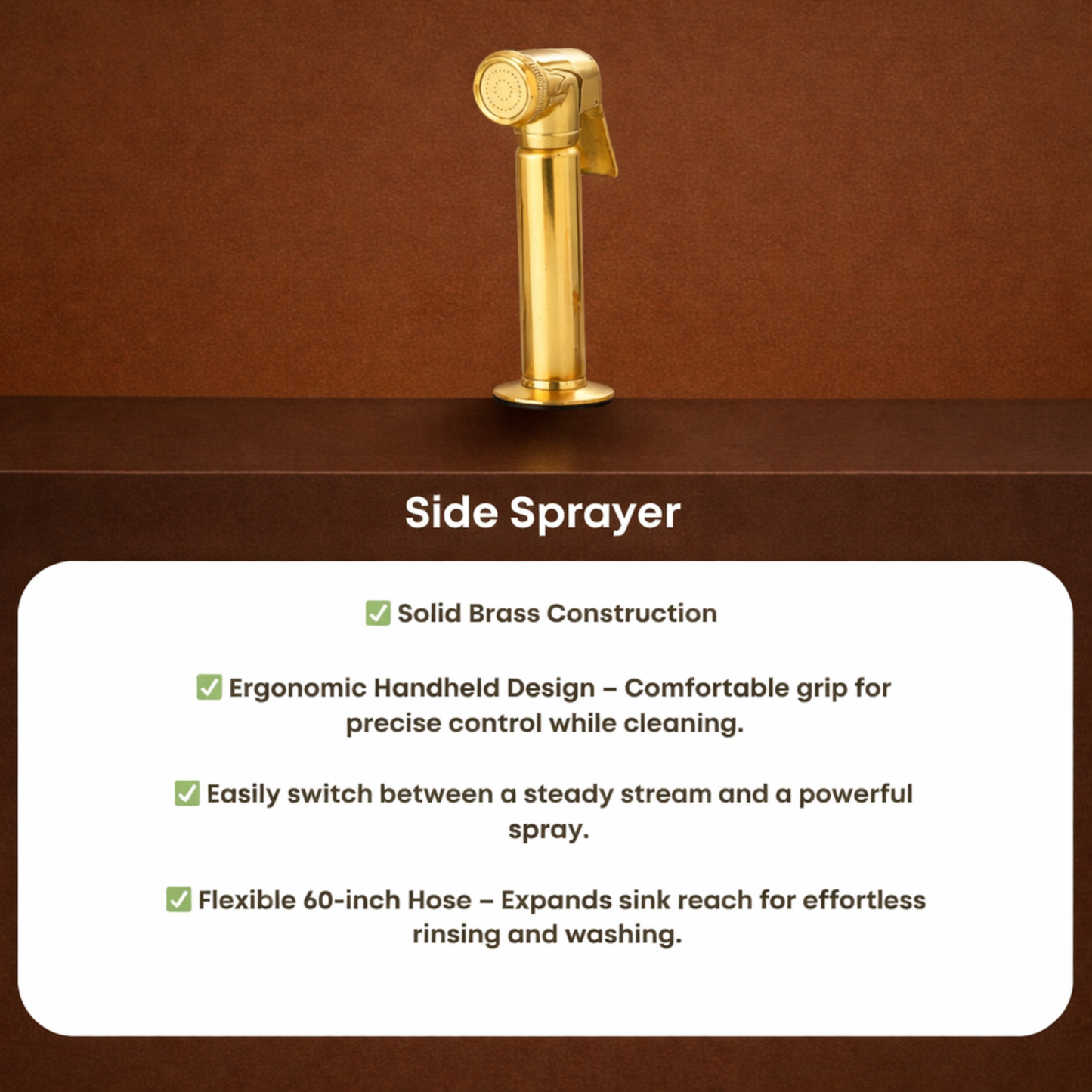 Handcrafted Solid Brass Bridge Faucet, Unlacquered Finish, 8-Inch Kitchen Tap