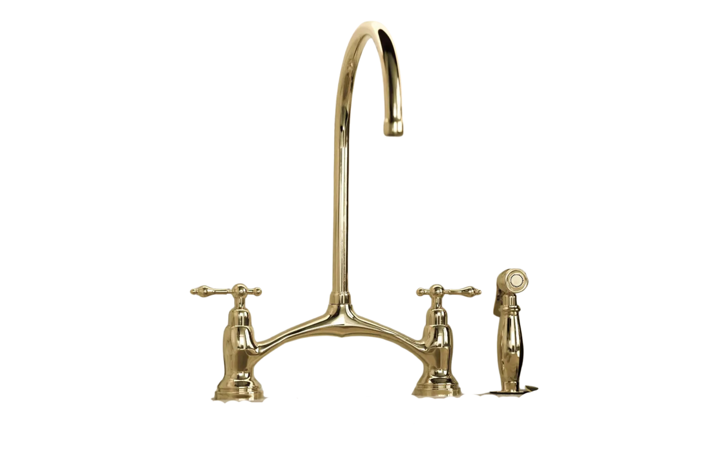 Timeless Victorian Style Brass Bridge Faucet, Solid Brass Handmade Kitchen Tap