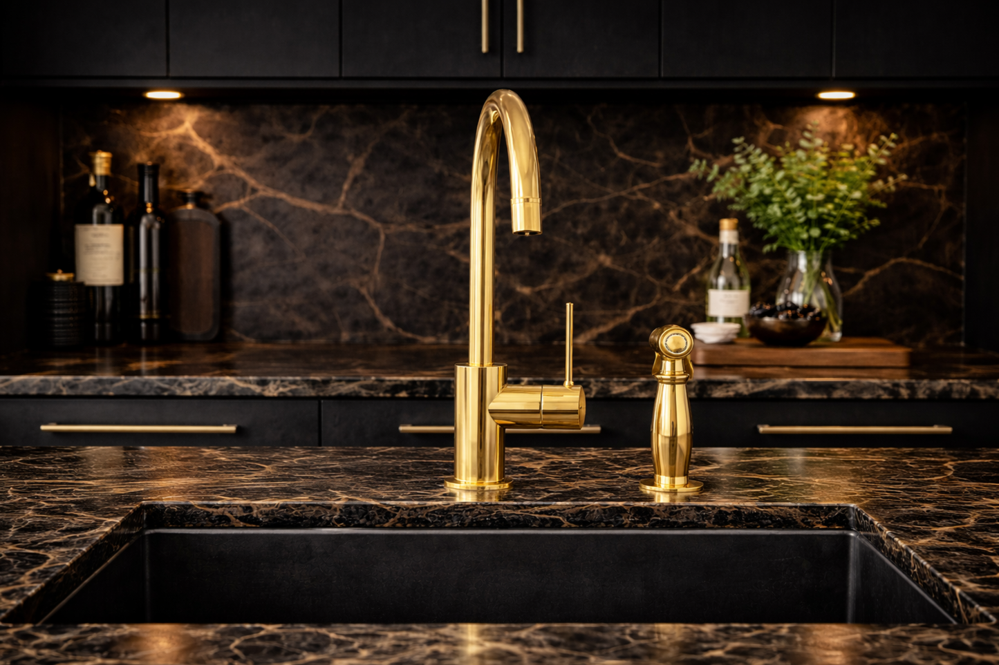 Classic Unlacquered Brass Kitchen Faucet with Antique Sink Mixer Design