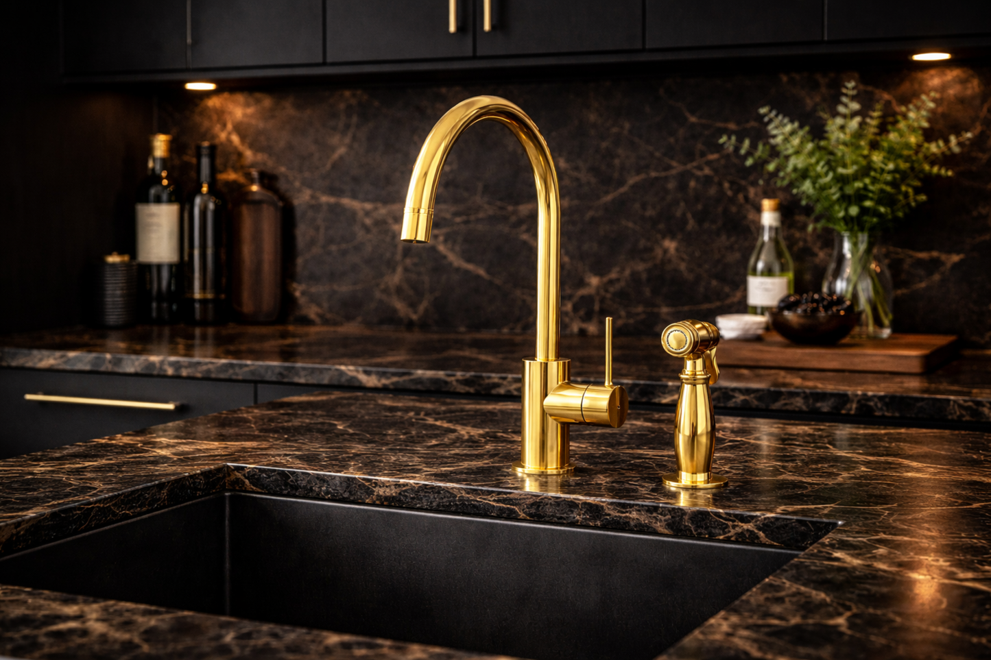 Classic Unlacquered Brass Kitchen Faucet with Antique Sink Mixer Design
