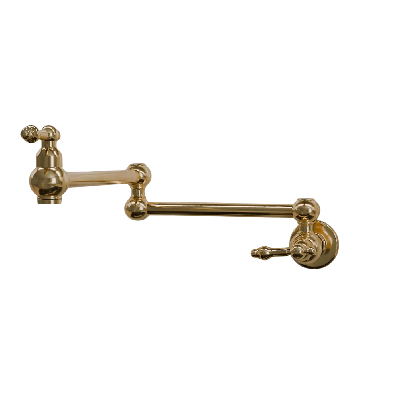 Wall Mount Unlacquered Brass Pot Filler Faucet with Hand Sprayer for Kitchen