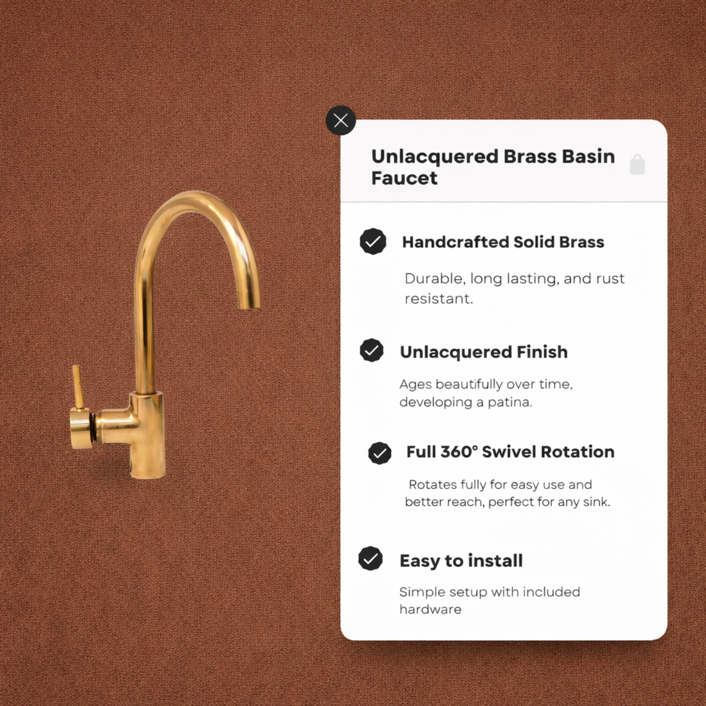 Classic Unlacquered Brass Kitchen Faucet with Antique Sink Mixer Design