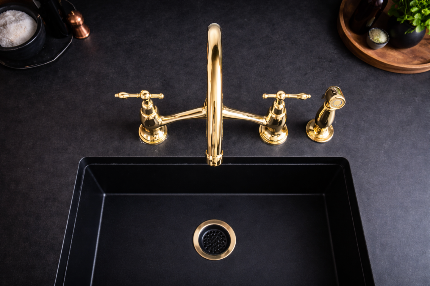 Timeless Victorian Style Brass Bridge Faucet, Solid Brass Handmade Kitchen Tap