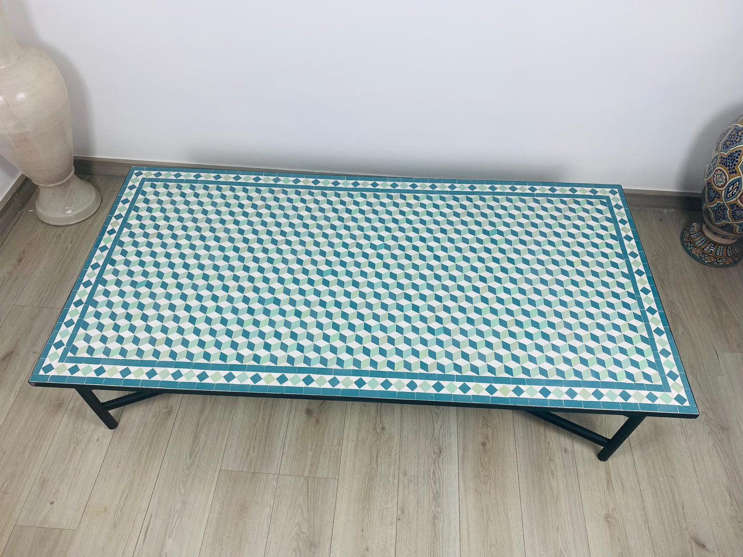 Large mosaic table 100% handmade for Outdoor/Indoor - modern table with mid century Flair - traditional and strong mosaic table