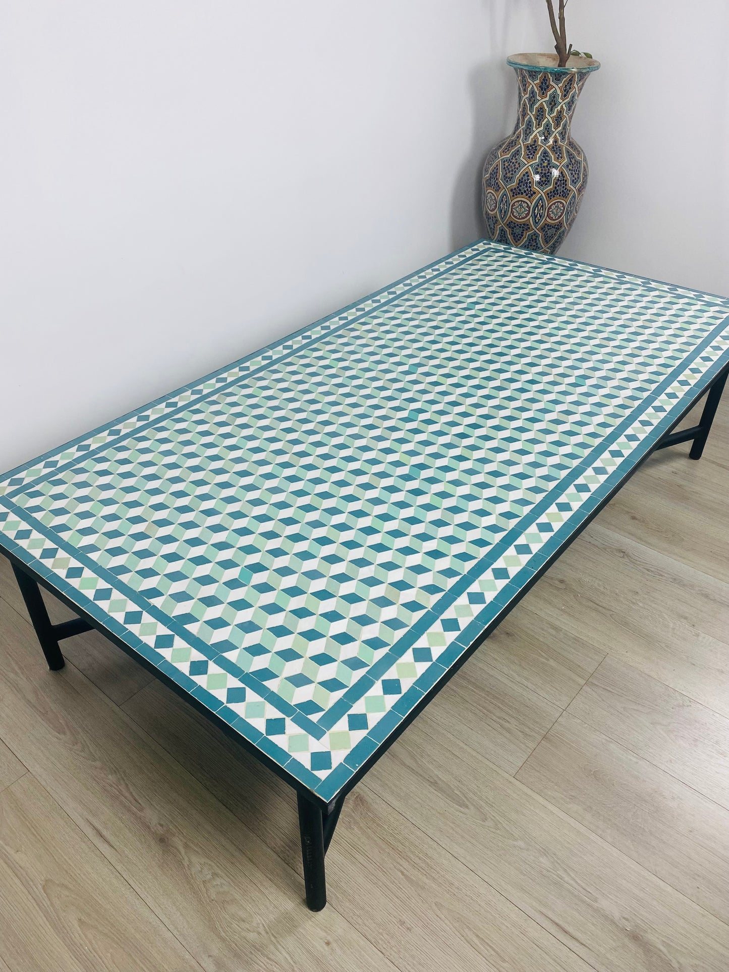 Large mosaic table 100% handmade for Outdoor/Indoor - modern table with mid century Flair - traditional and strong mosaic table