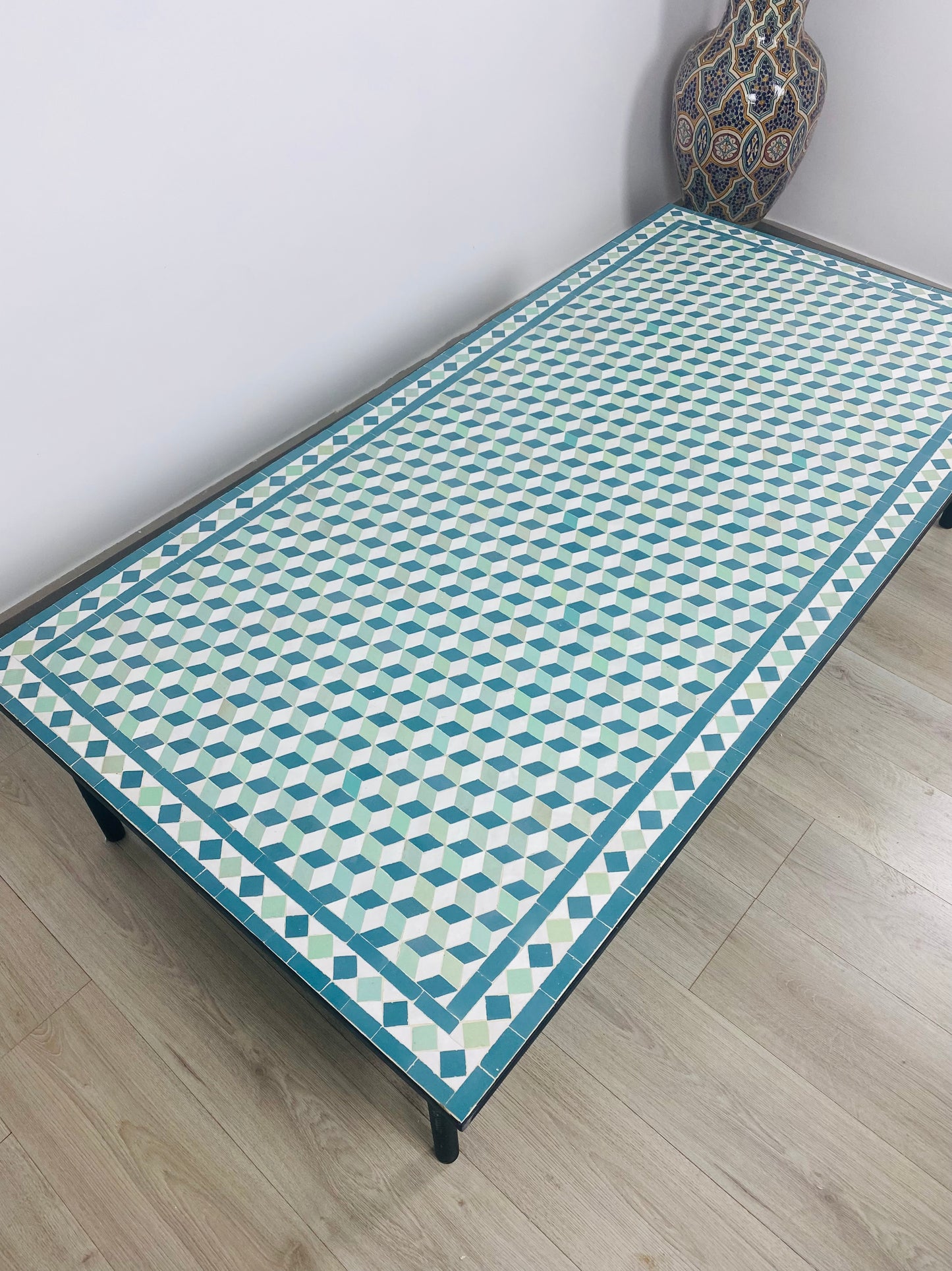 Large mosaic table 100% handmade for Outdoor/Indoor - modern table with mid century Flair - traditional and strong mosaic table