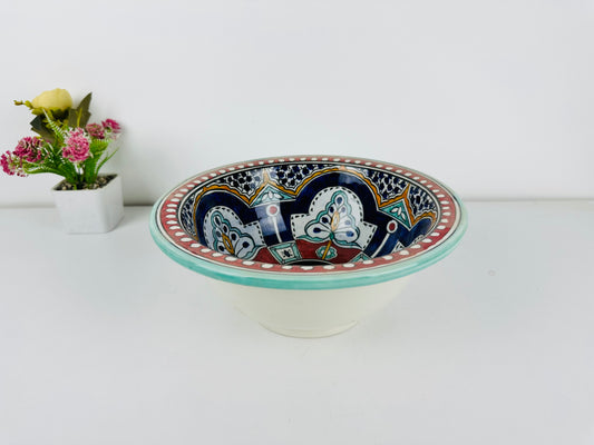 Vibrant Bazaar: Handcrafted Ceramic Sink with Moroccan-Inspired Colorful Design