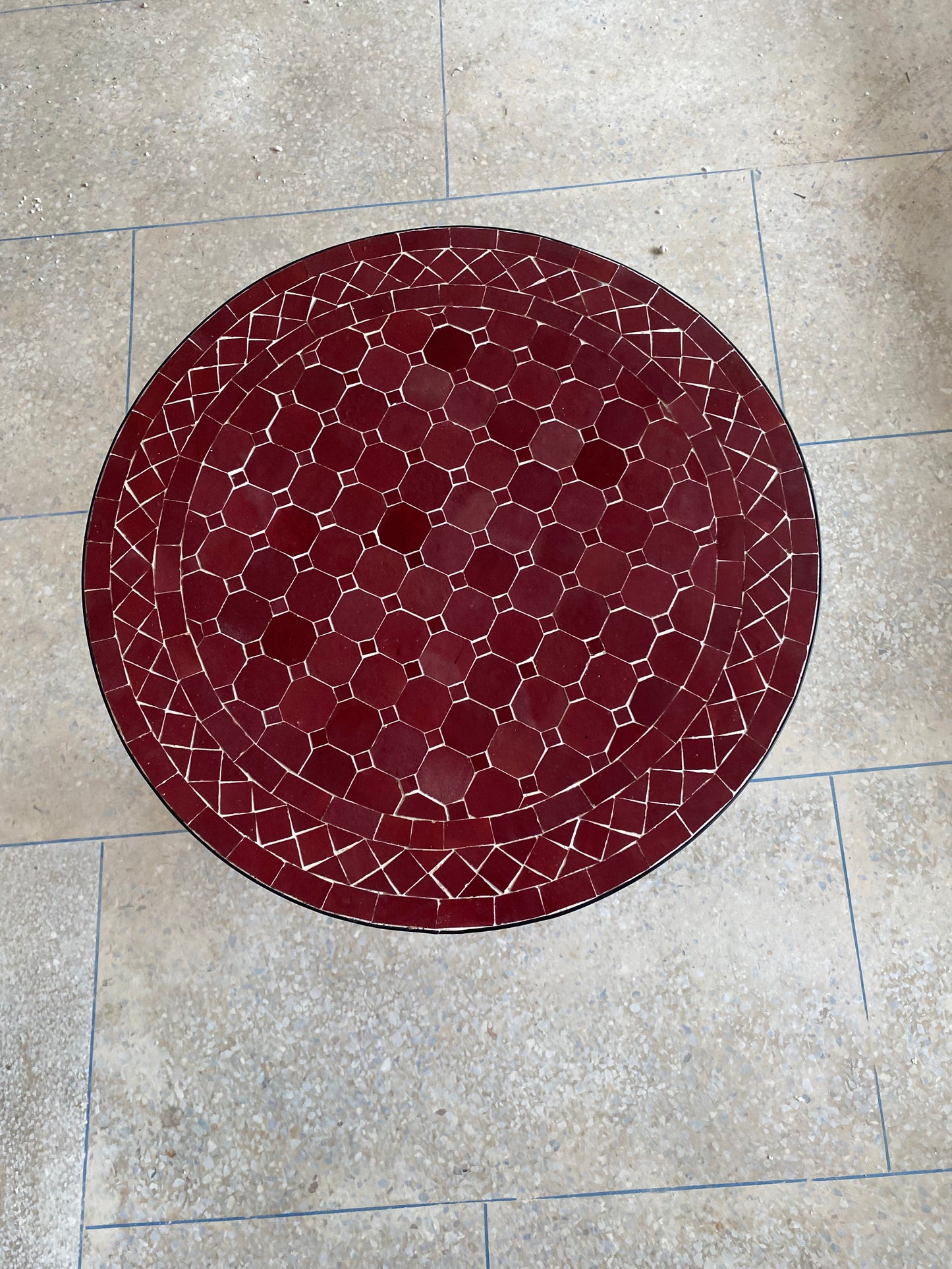 Crimson Elegance Mosaic Table