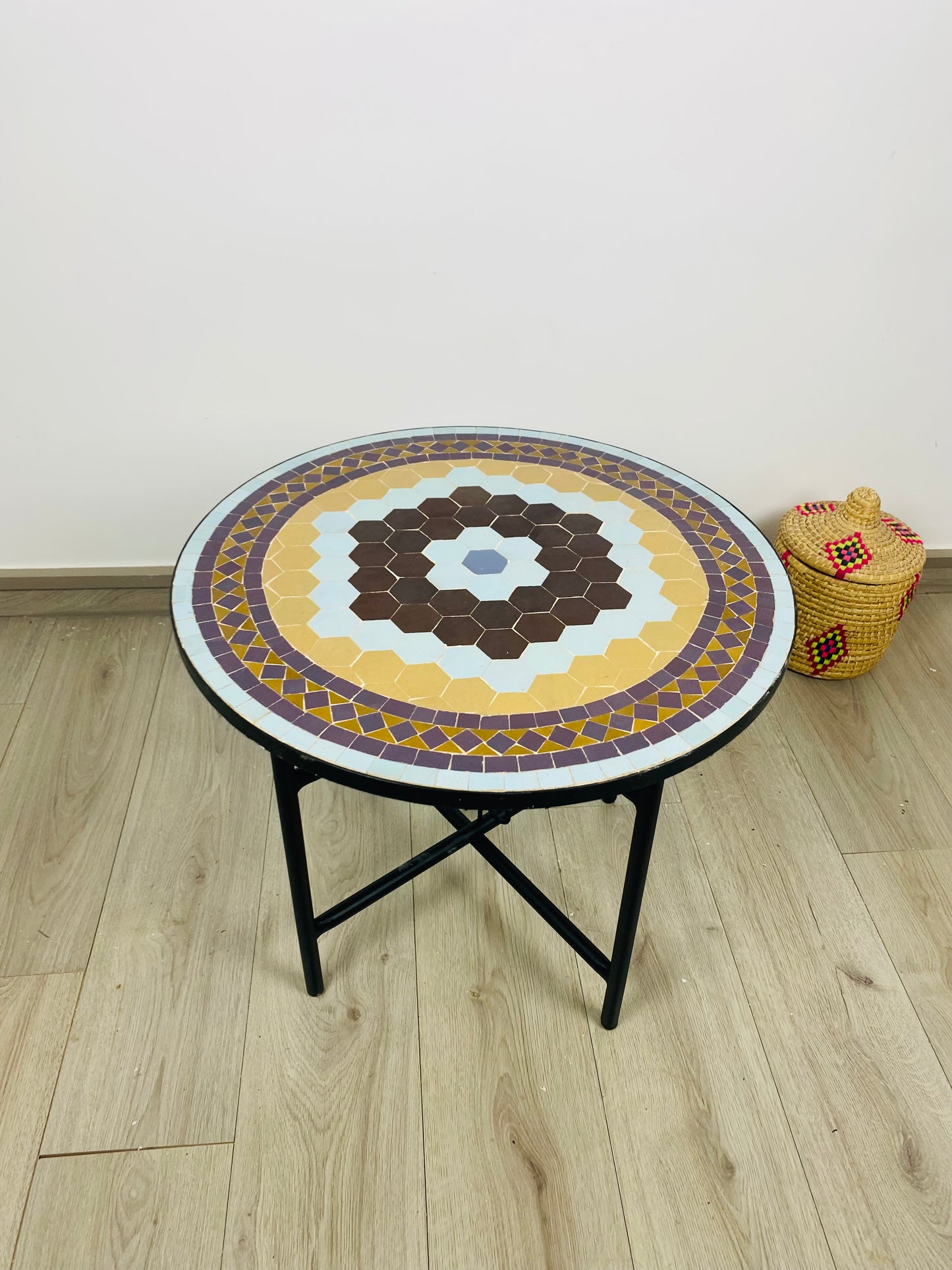 Golden Horizon Mosaic Table