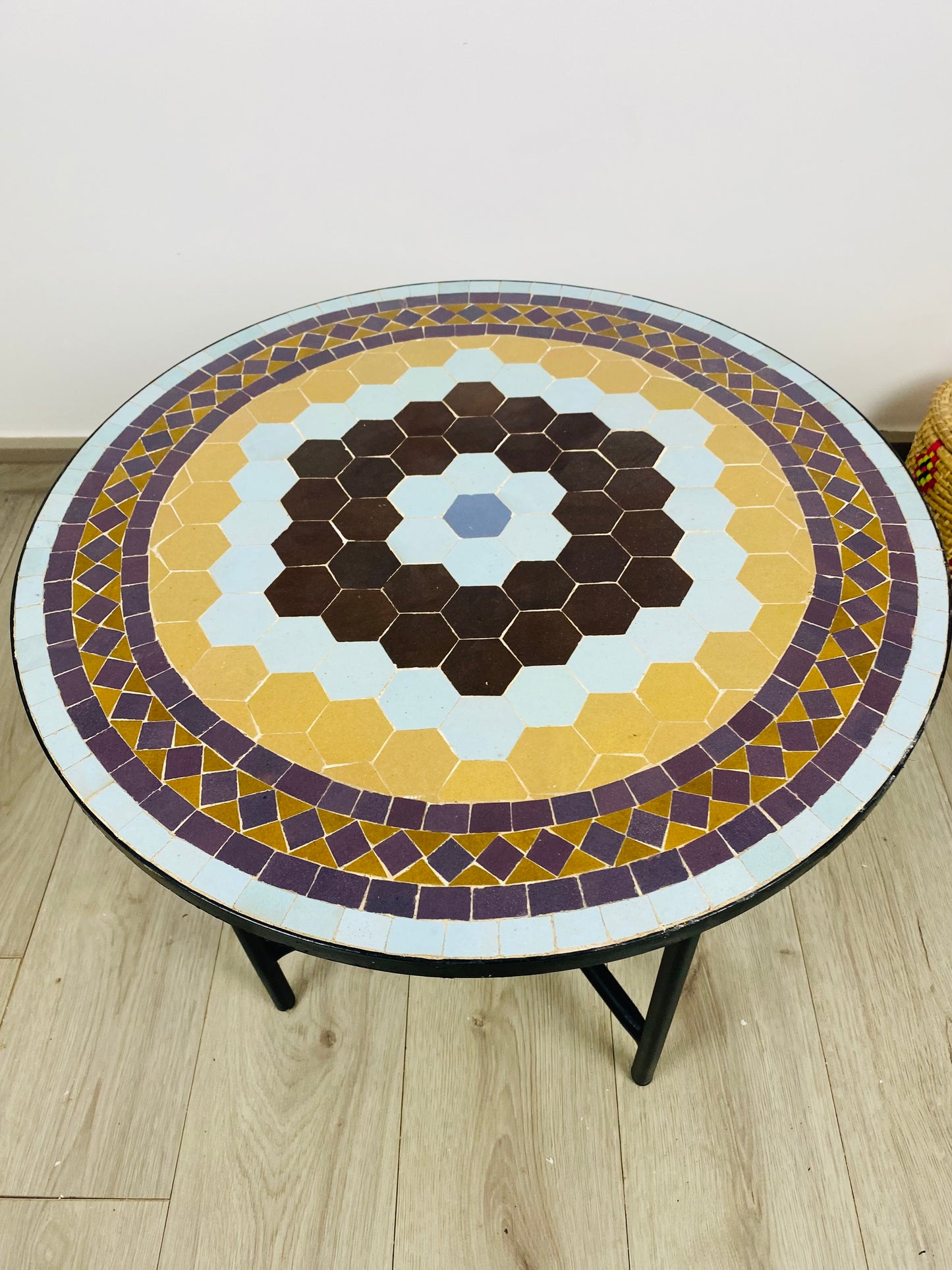 Golden Horizon Mosaic Table