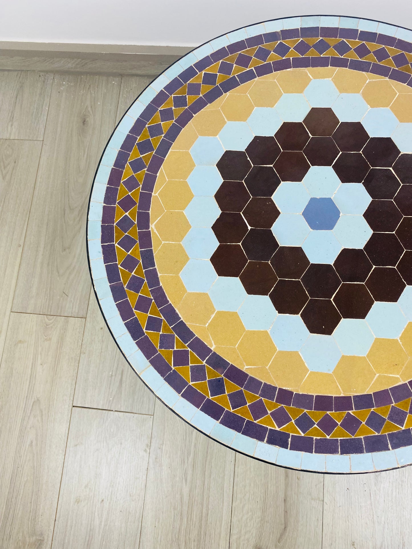 Golden Horizon Mosaic Table