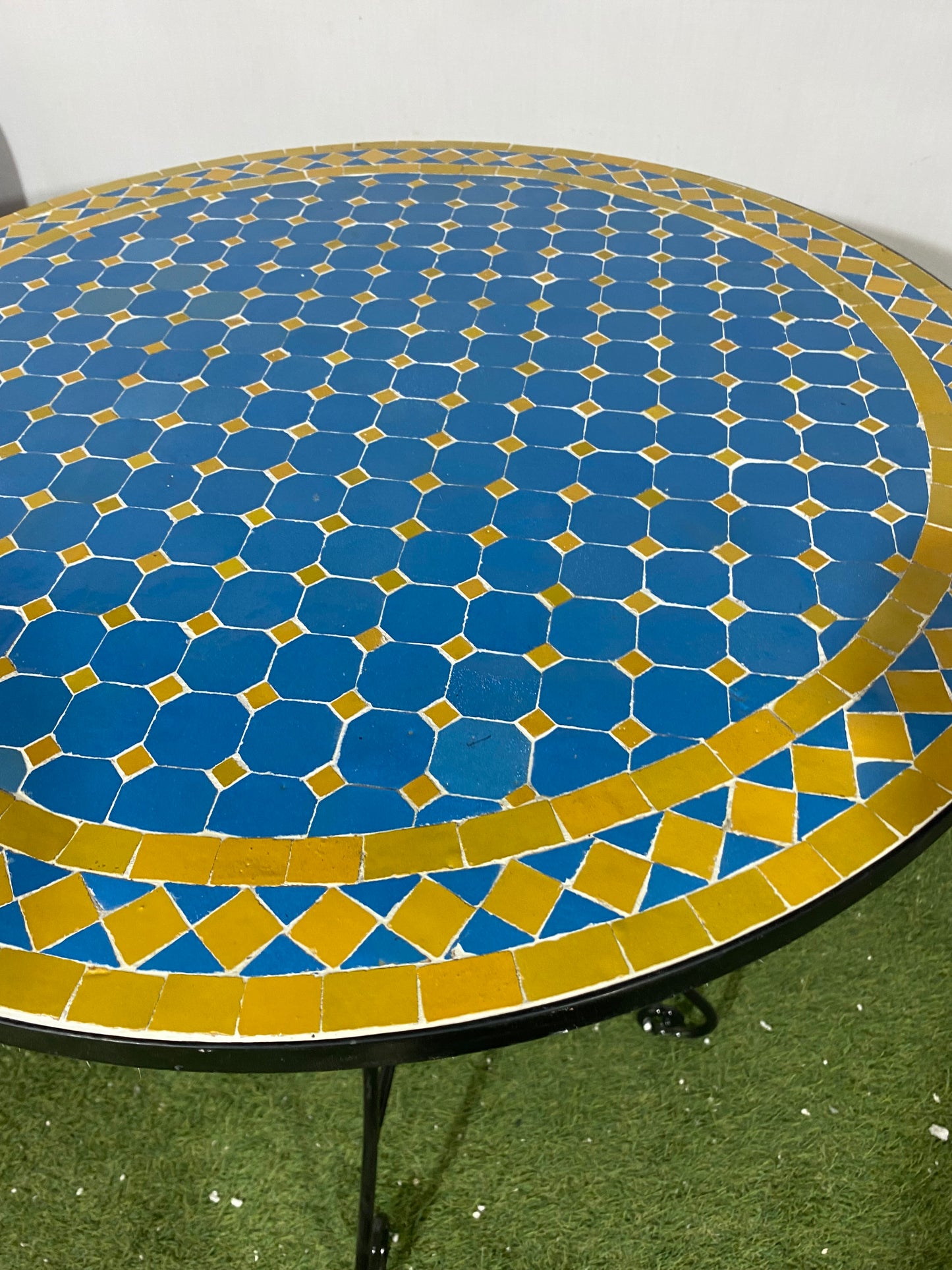 Vibrant Blue & Yellow Mosaic Table