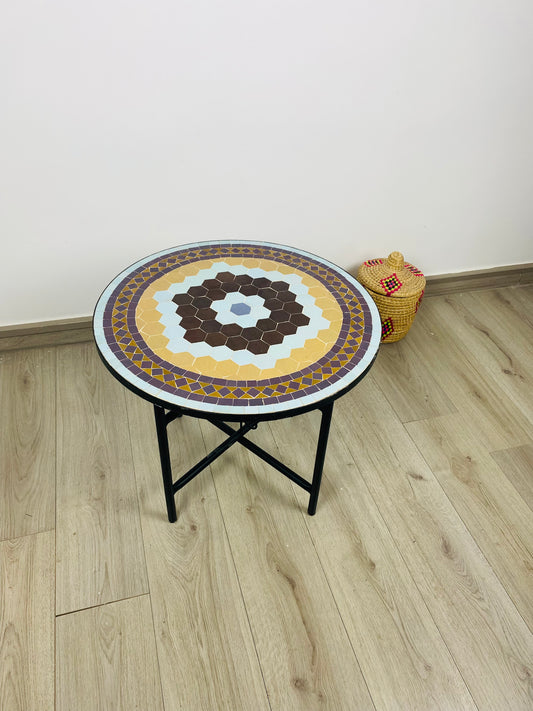 Golden Horizon Mosaic Table