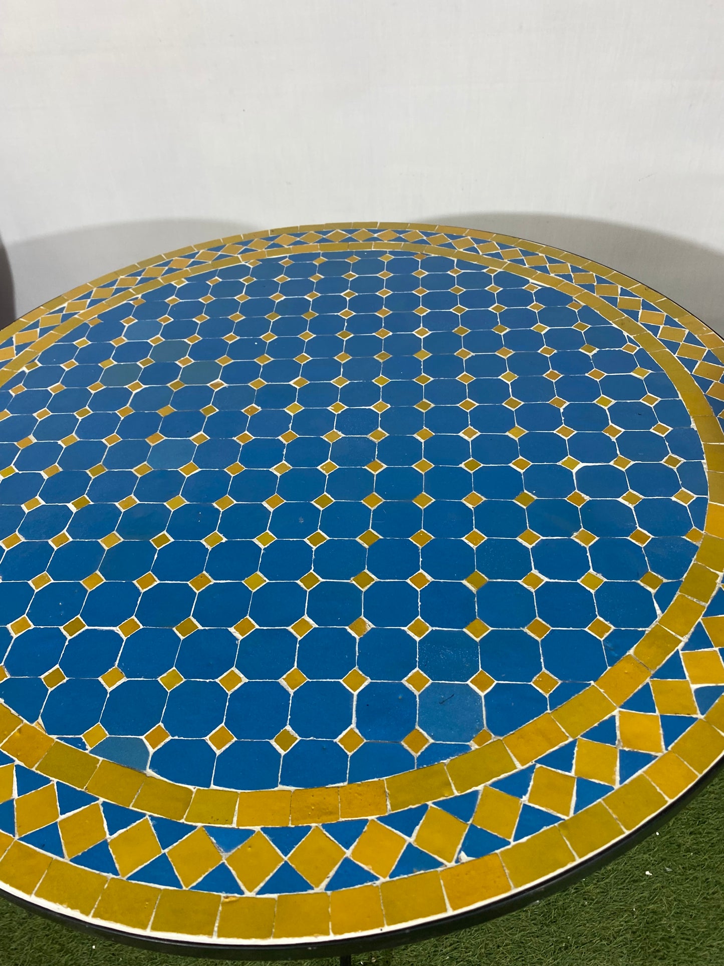 Vibrant Blue & Yellow Mosaic Table