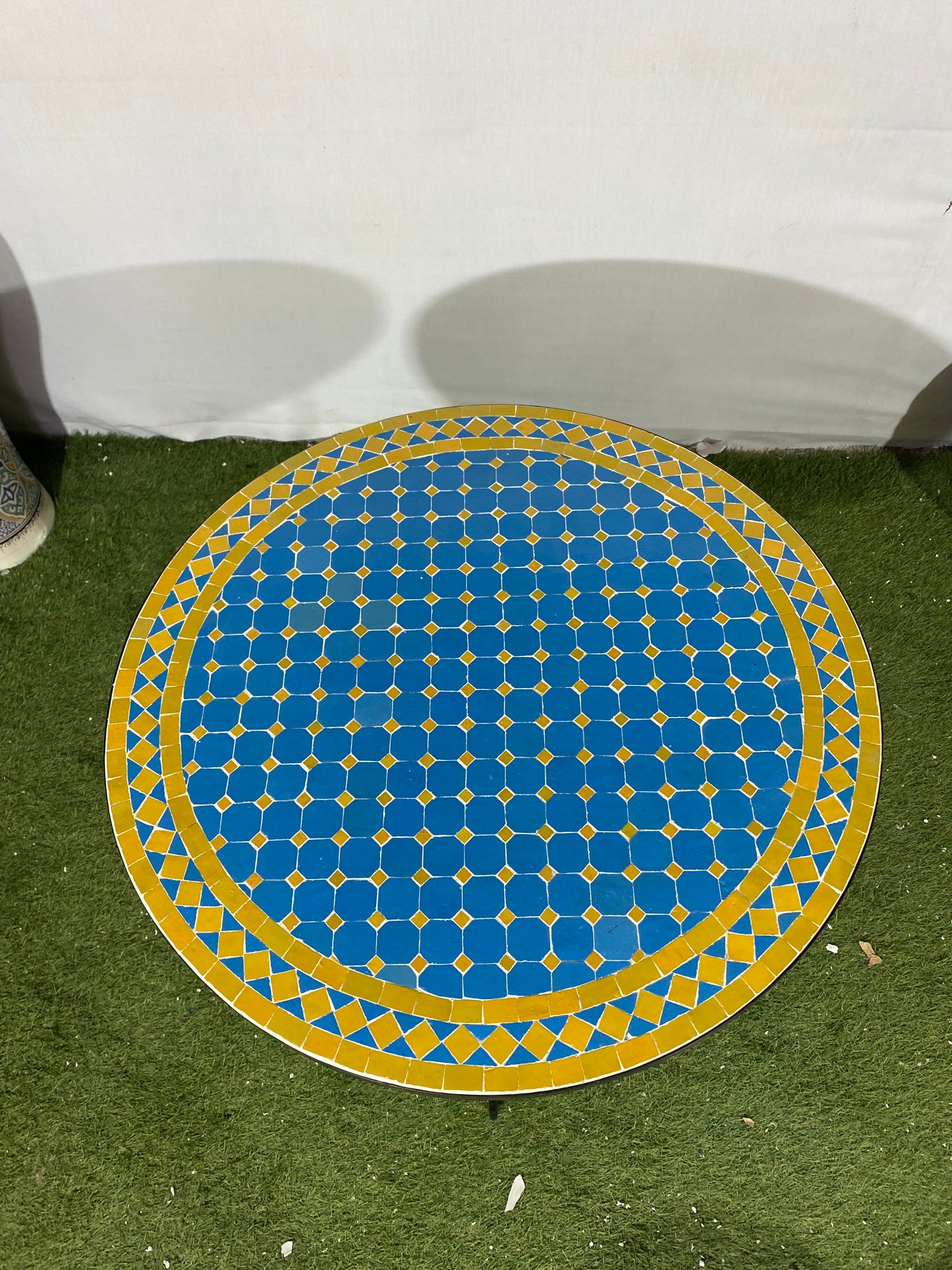 Vibrant Blue & Yellow Mosaic Table