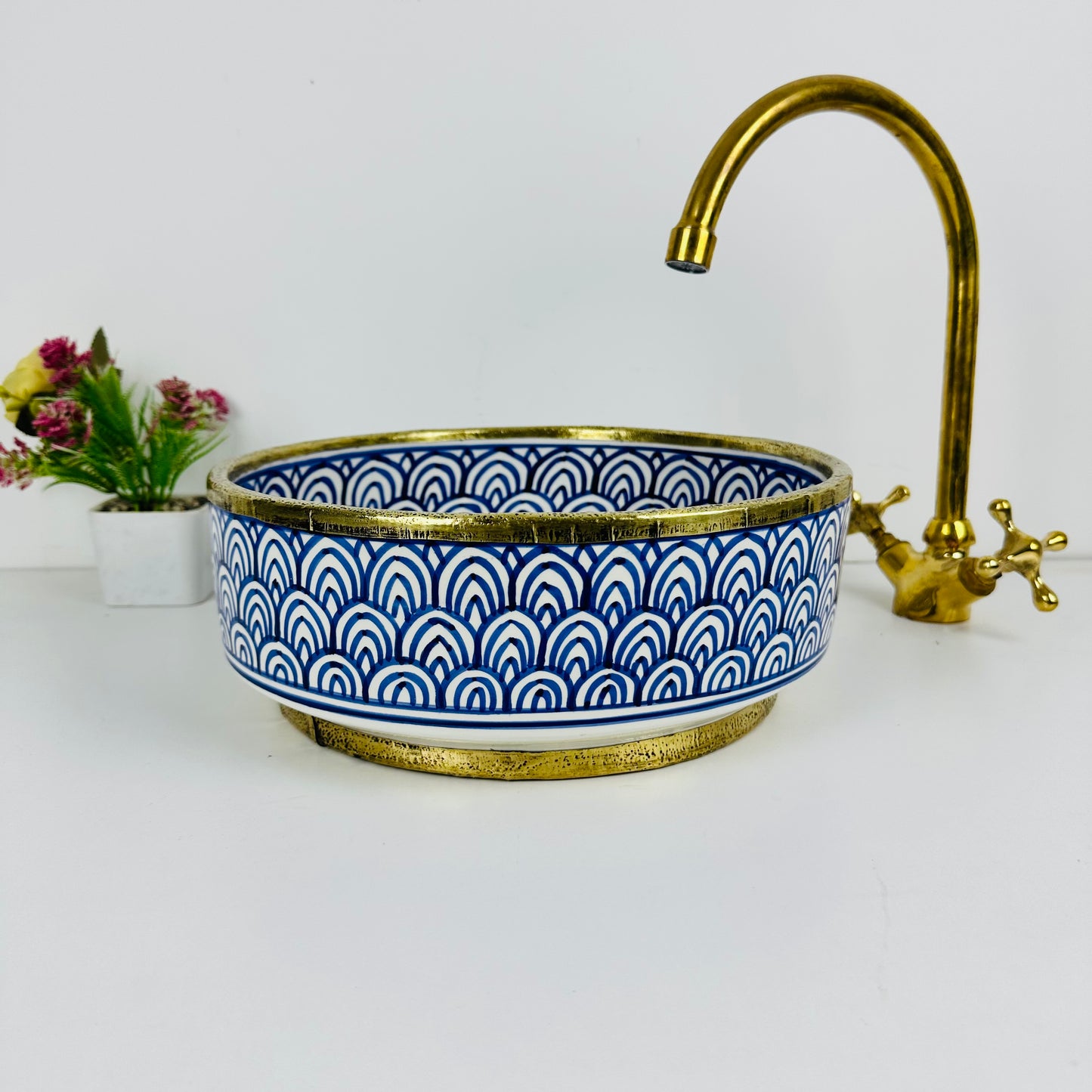 Azure Waters: Handcrafted Ceramic Sink in Azure Blue Shade