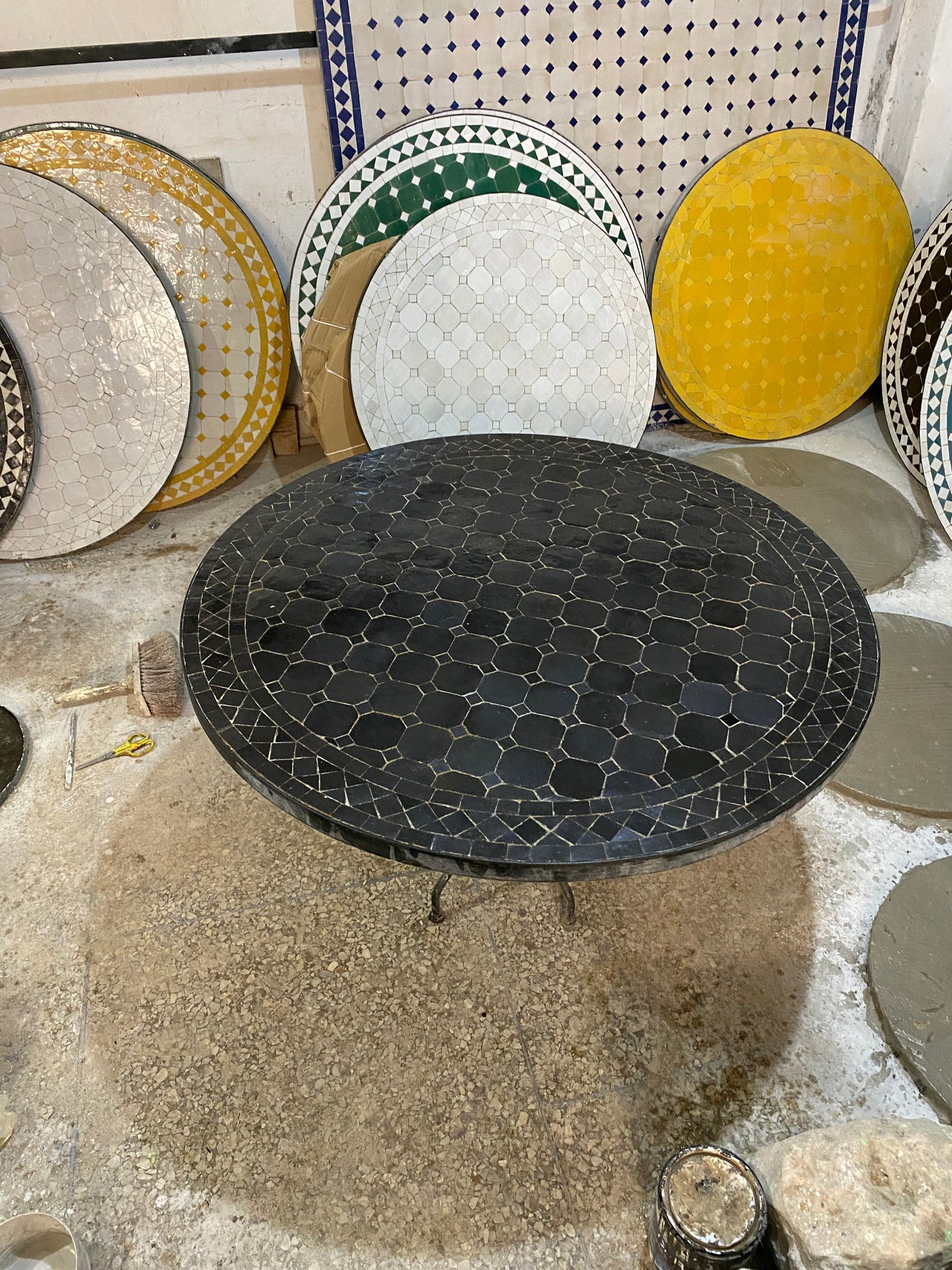 Midnight Elegance Mosaic Table