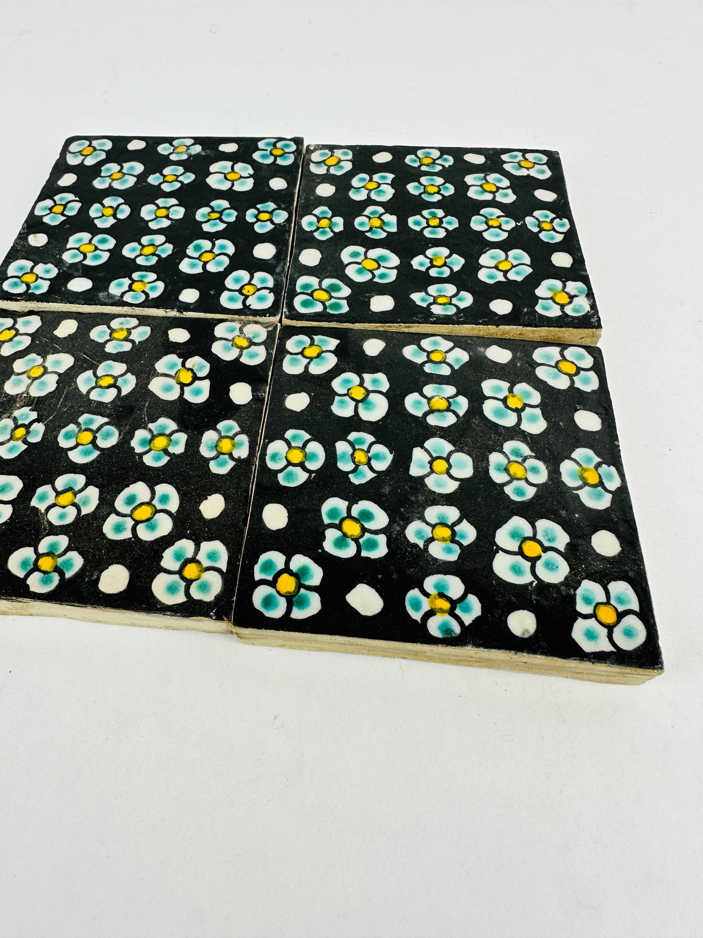 Midnight Blossom Moroccan Tile