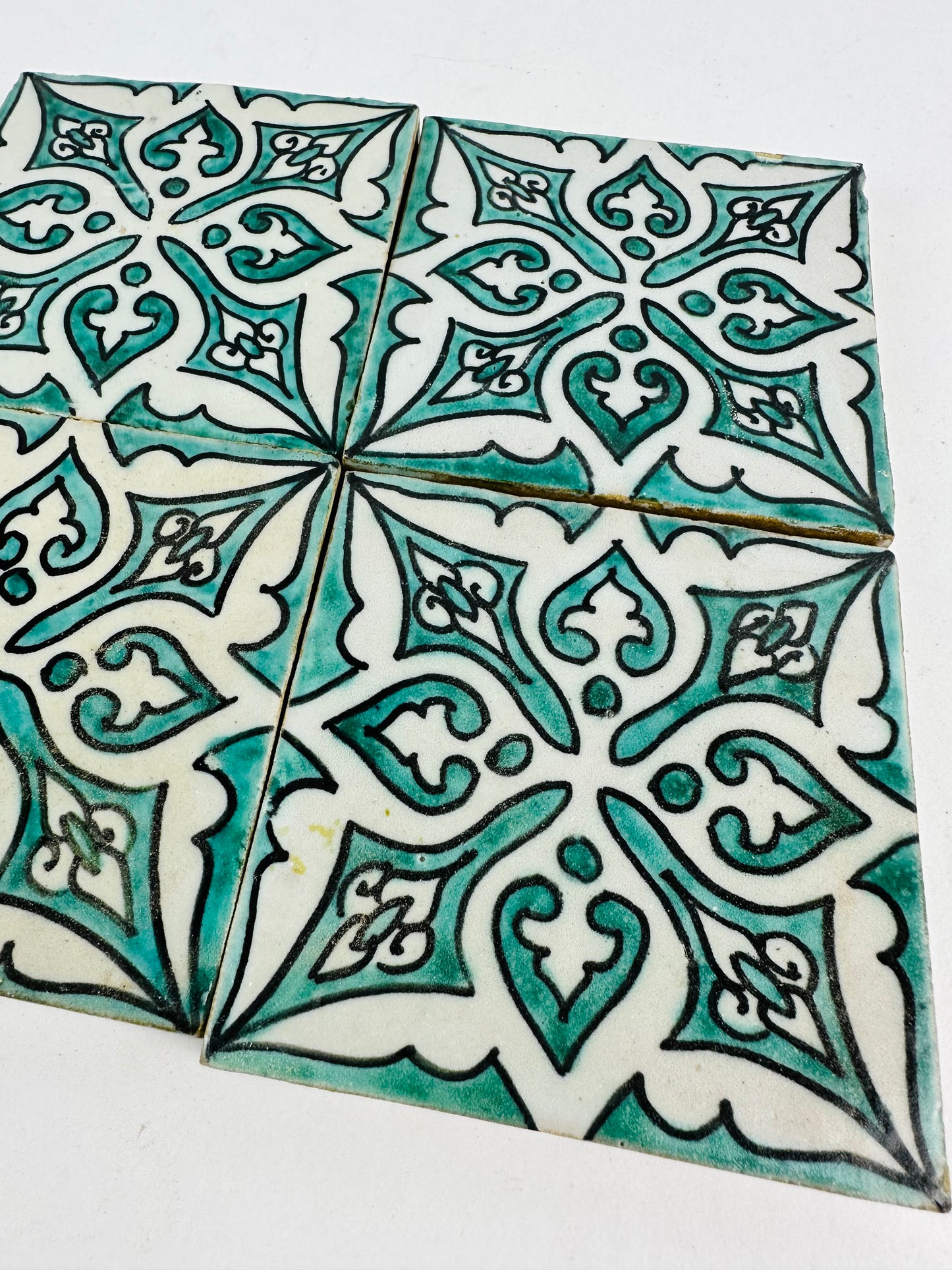 Hand-Painted Moroccan Emerald Elegance Tile