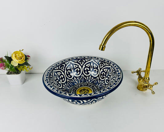 Midnight Blue: Handcrafted Ceramic Sink in Dark Blue Hu