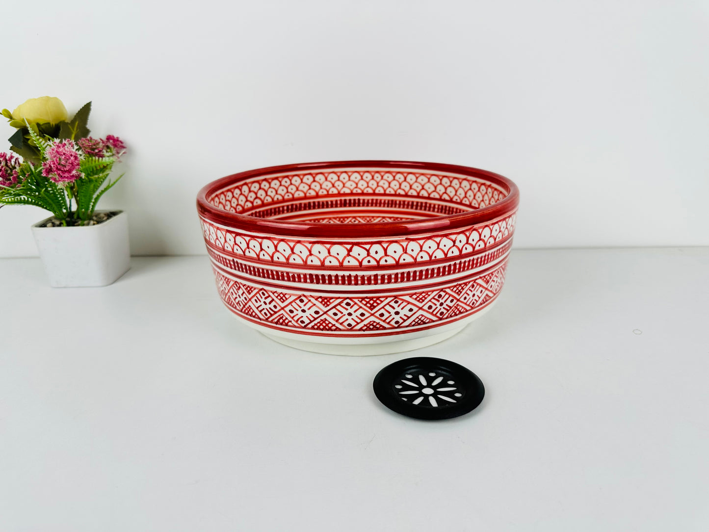 Fiery Rouge: Handcrafted Ceramic Sink in Vibrant Red