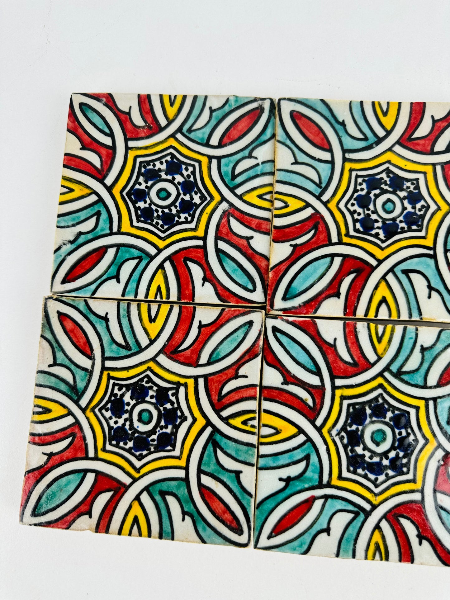 Hand-Painted Moroccan Starburst Tile