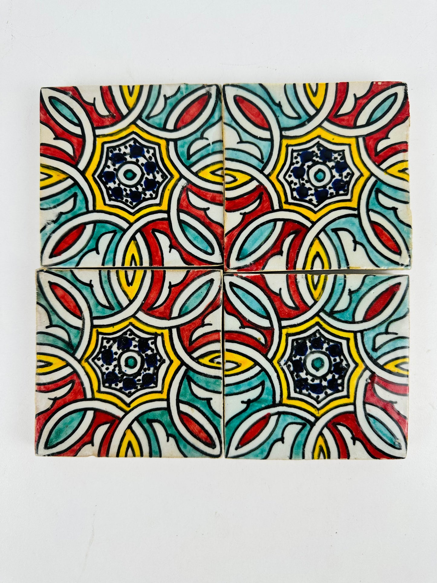 Hand-Painted Moroccan Starburst Tile