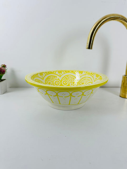 Lemon Zest: Handcrafted Ceramic Sink in Vibrant Lemon Color