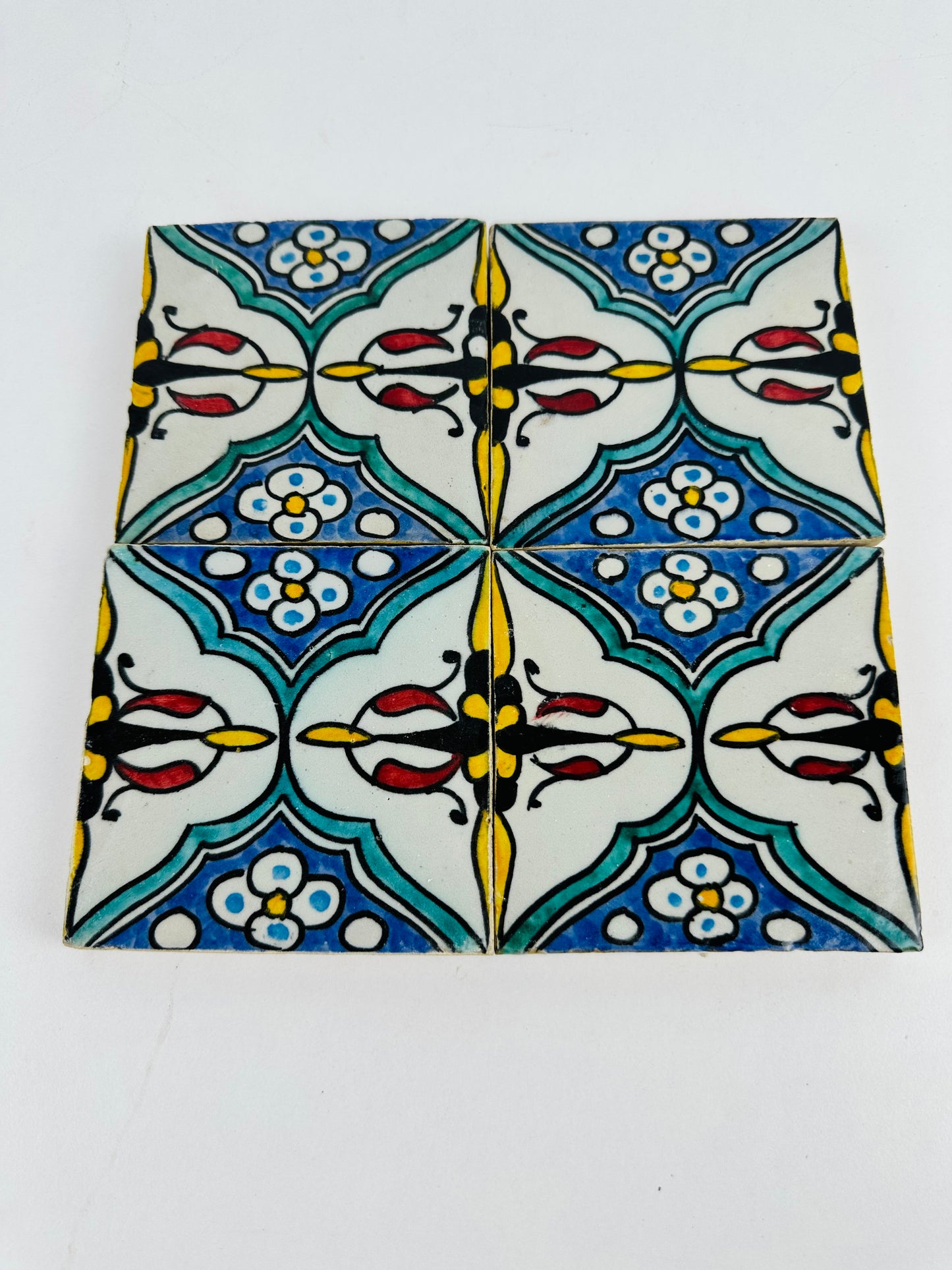 Hand-Painted Moroccan Bloom Tile