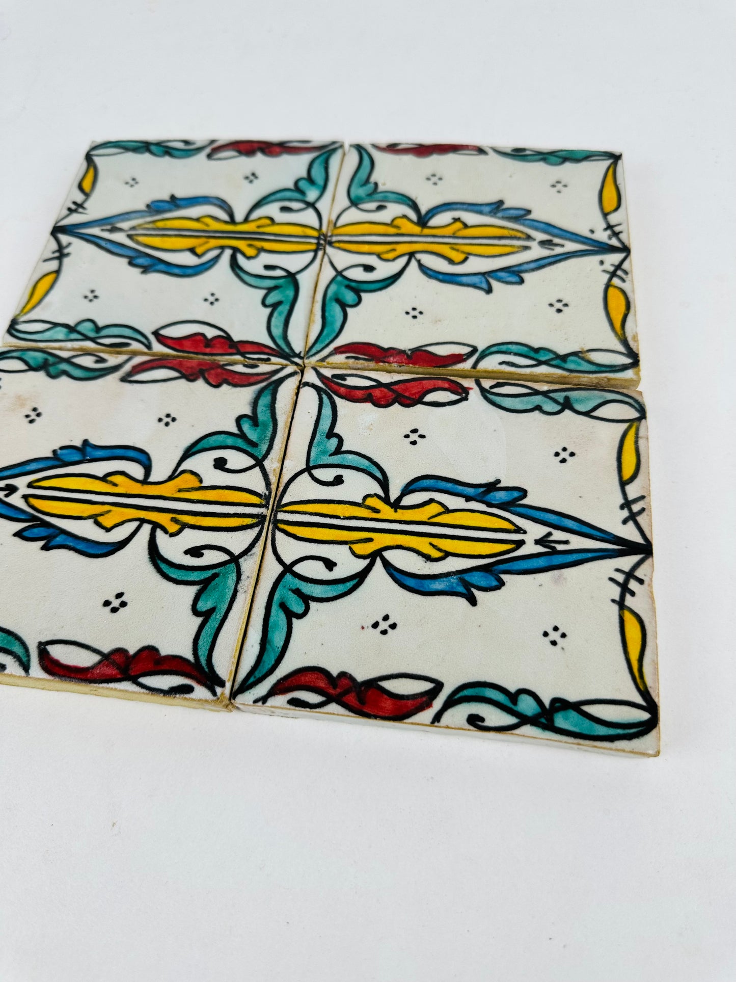 Andalusian Elegance Hand-Painted Ceramic Tiles (10x10 cm | 3.93 in)