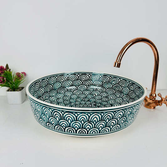 Oceanic Tranquility: Handcrafted Ceramic Sink 100% handmade