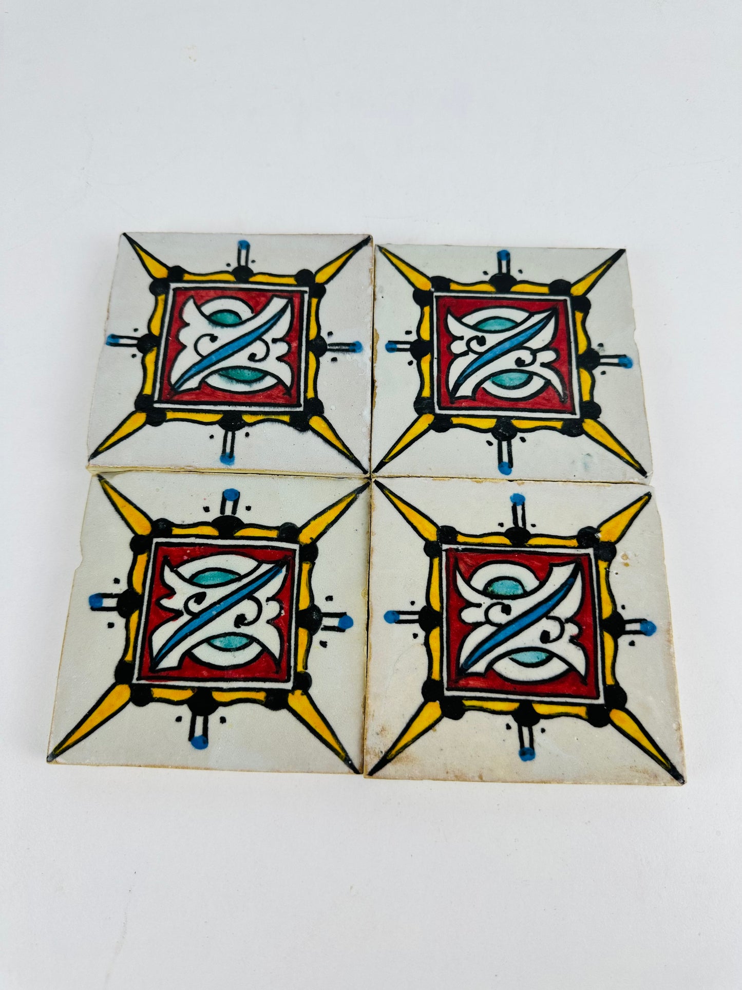 Hand-Painted Moroccan Royal Emblem Tile