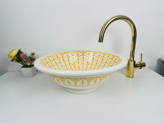 Tangerine Dream: Handcrafted Ceramic Sink in Bright Tangerine color