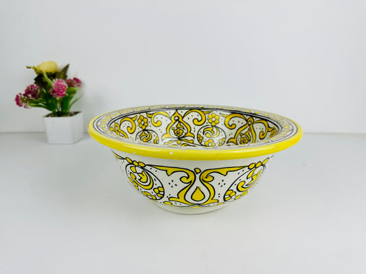 Lemon Burst: Handcrafted Ceramic Sink in Lemon Yellow Hue