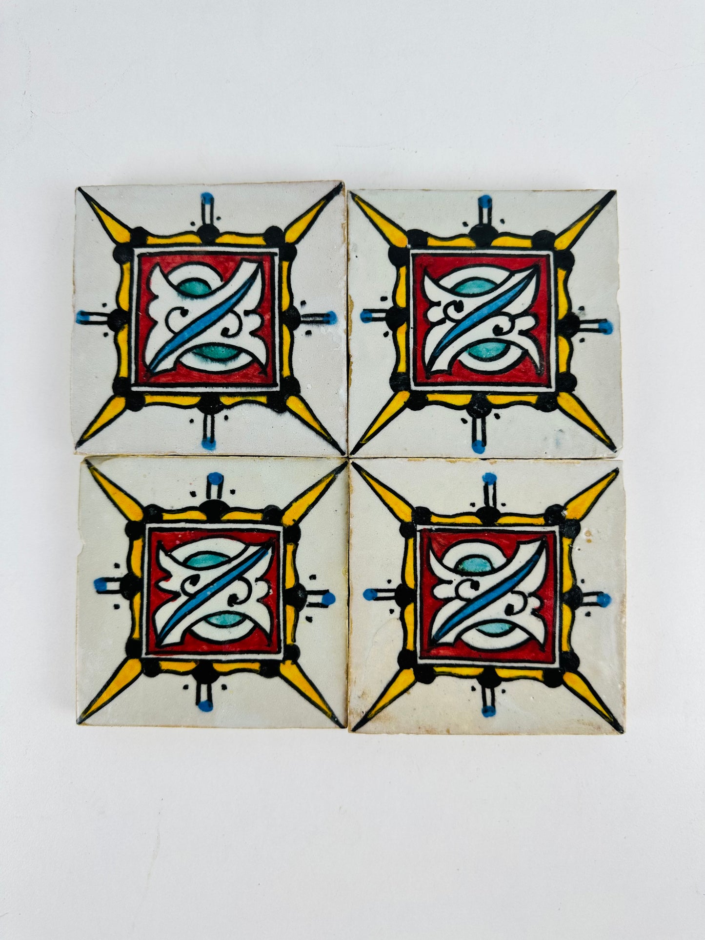 Hand-Painted Moroccan Royal Emblem Tile