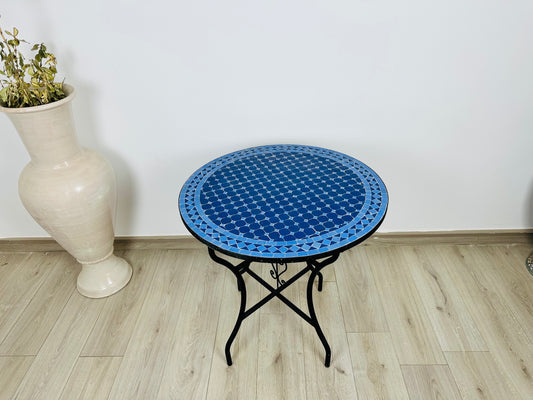 Moroccan Mosaic Table – Midnight Blue Elegance