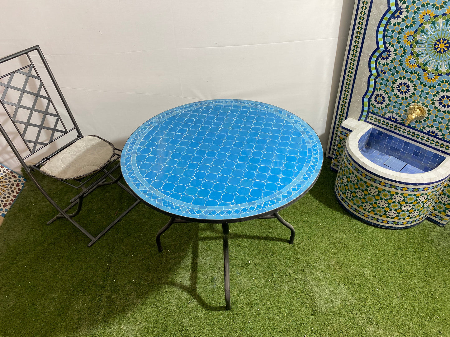 Azure Serenity Mosaic Table