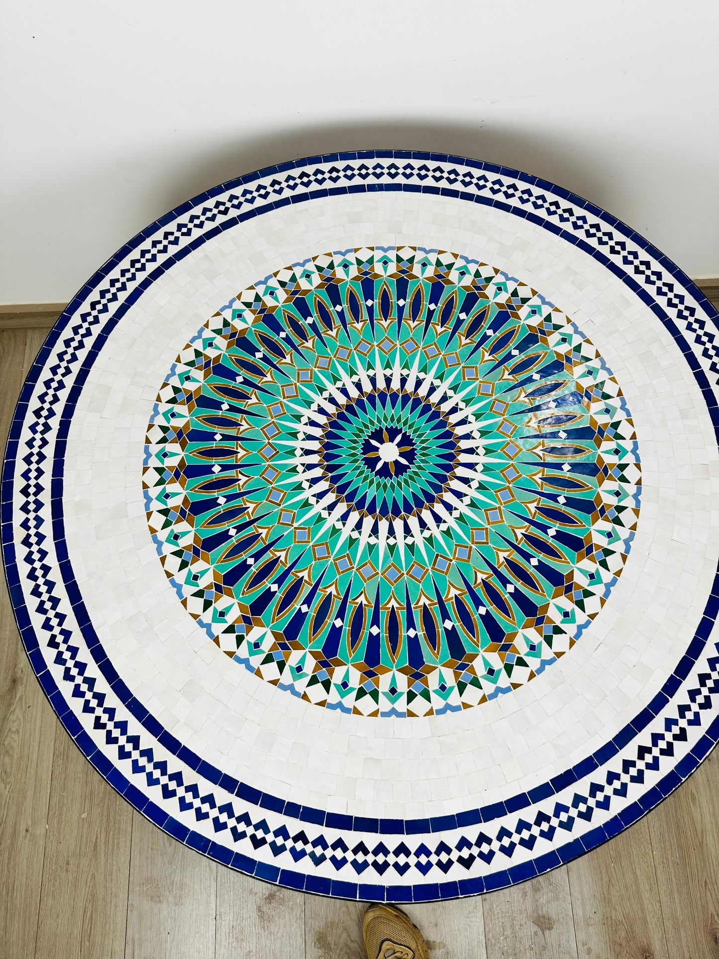 Emerald Radiance Mosaic Table