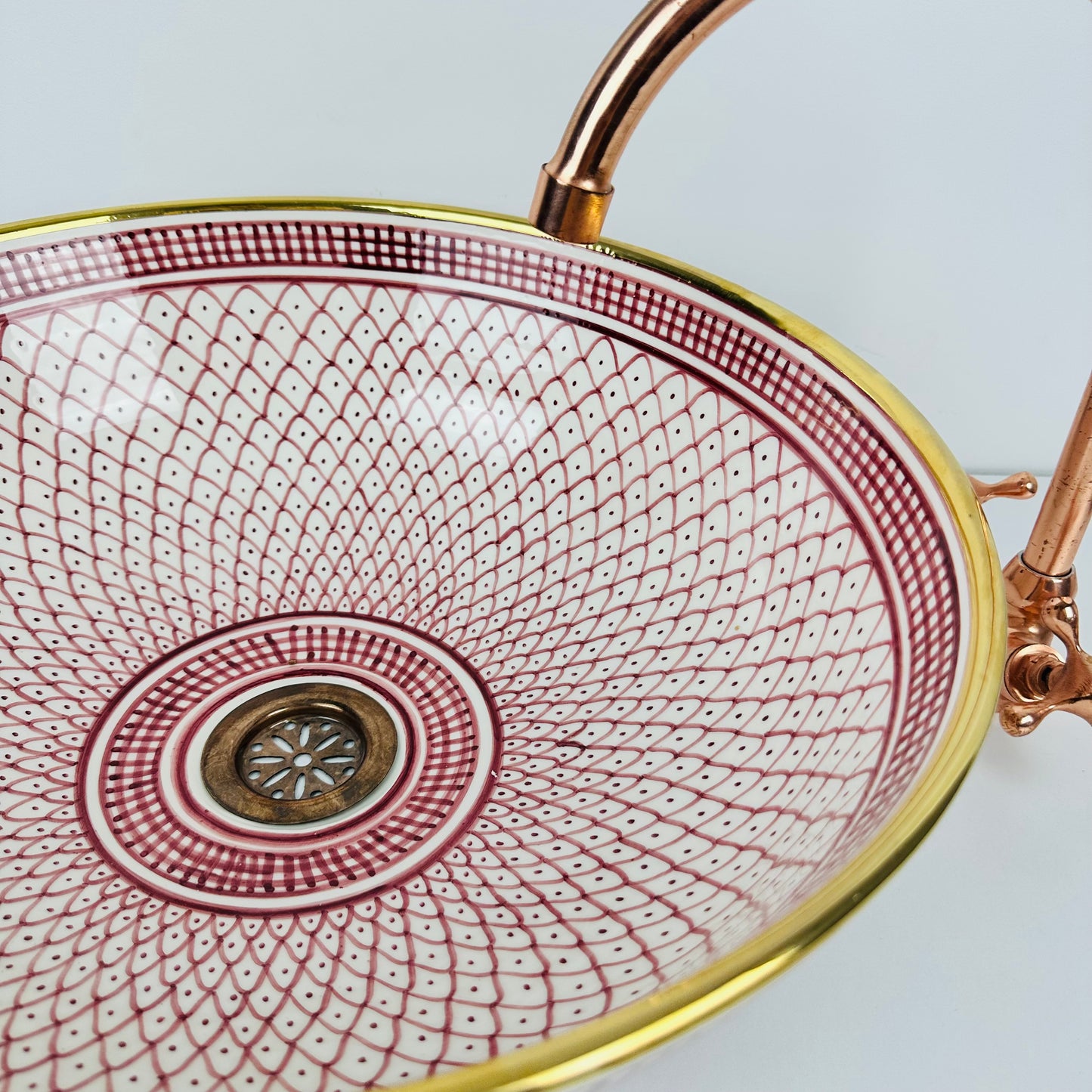 14K gold Berry Burst: Handcrafted Ceramic Sink traditional handpaint