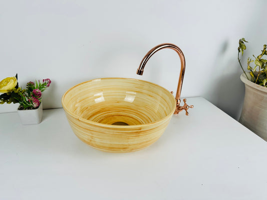 Marigold Majesty: Handcrafted Ceramic Sink in Marigold Color