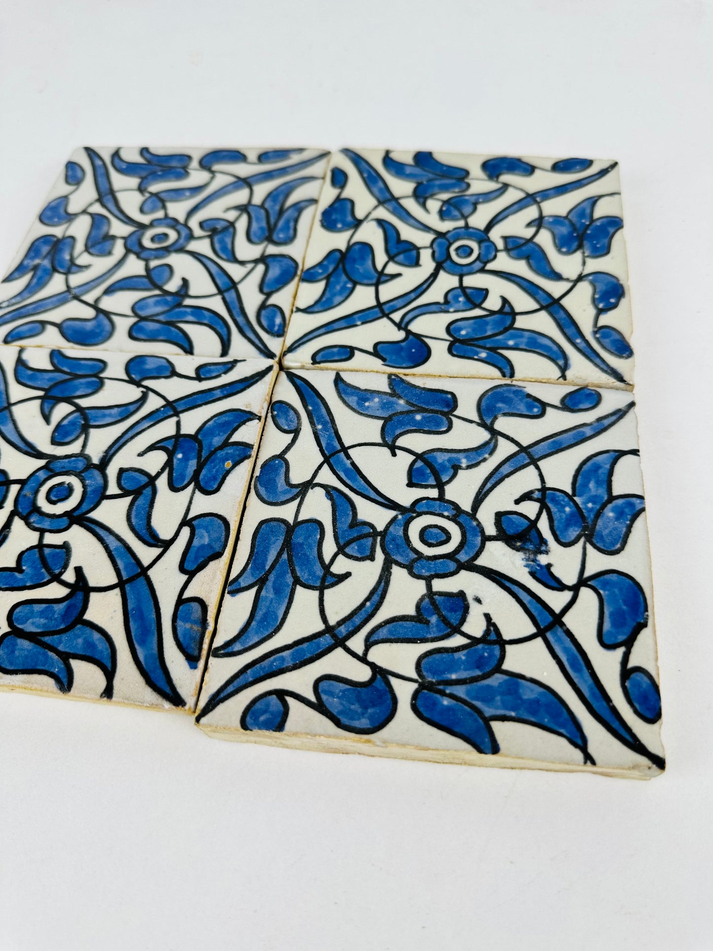 Handmade Moroccan Zellige Tiles – Sapphire Vine Collection