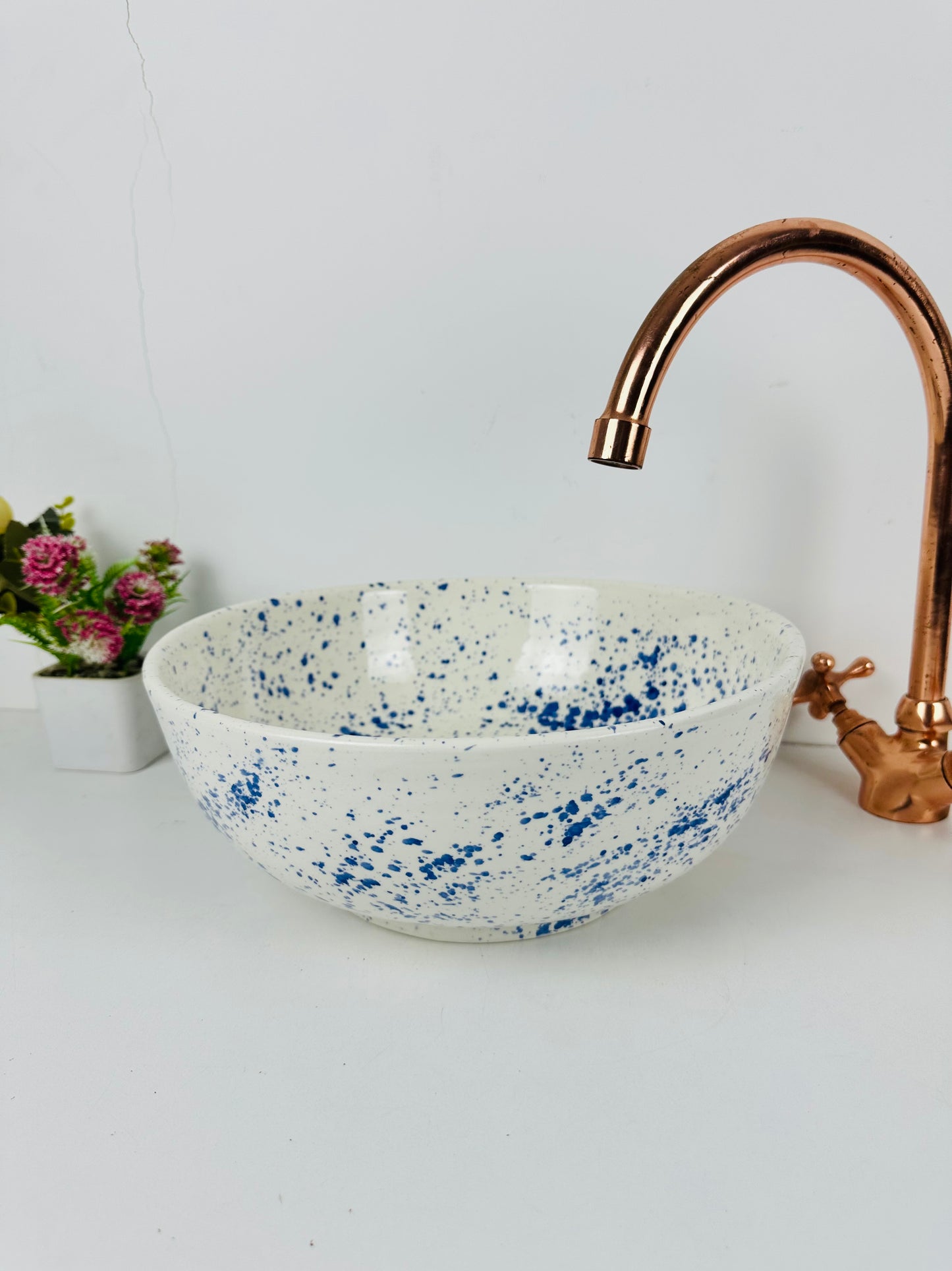 Sky Drops: Handcrafted Ceramic Sink hand painted in modern style