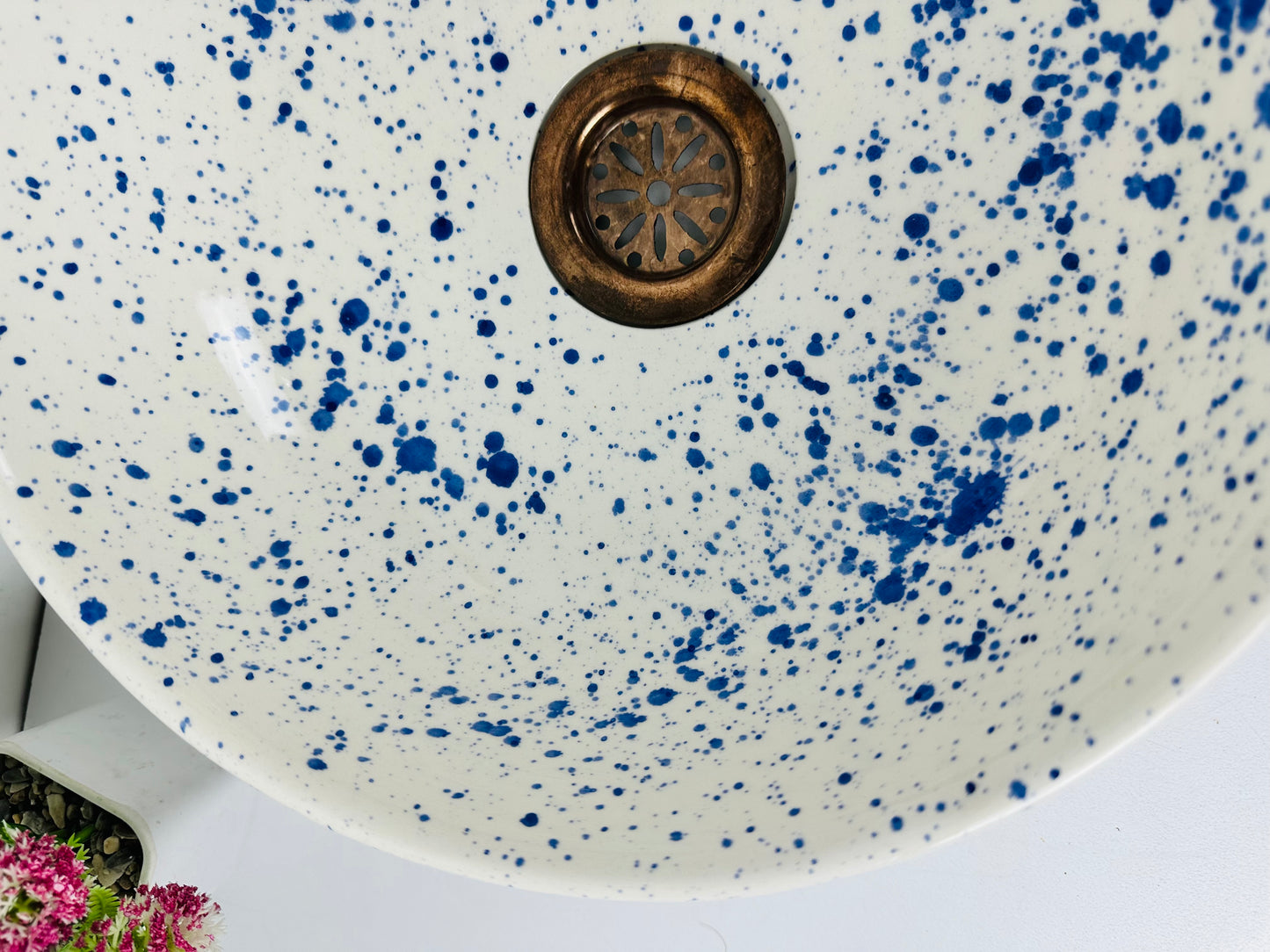 Sky Drops: Handcrafted Ceramic Sink hand painted in modern style