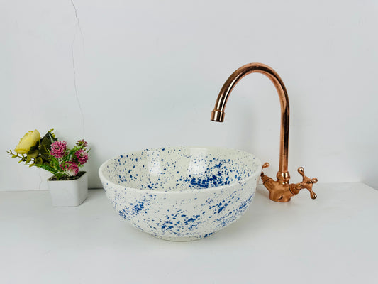 Sky Drops: Handcrafted Ceramic Sink hand painted in modern style