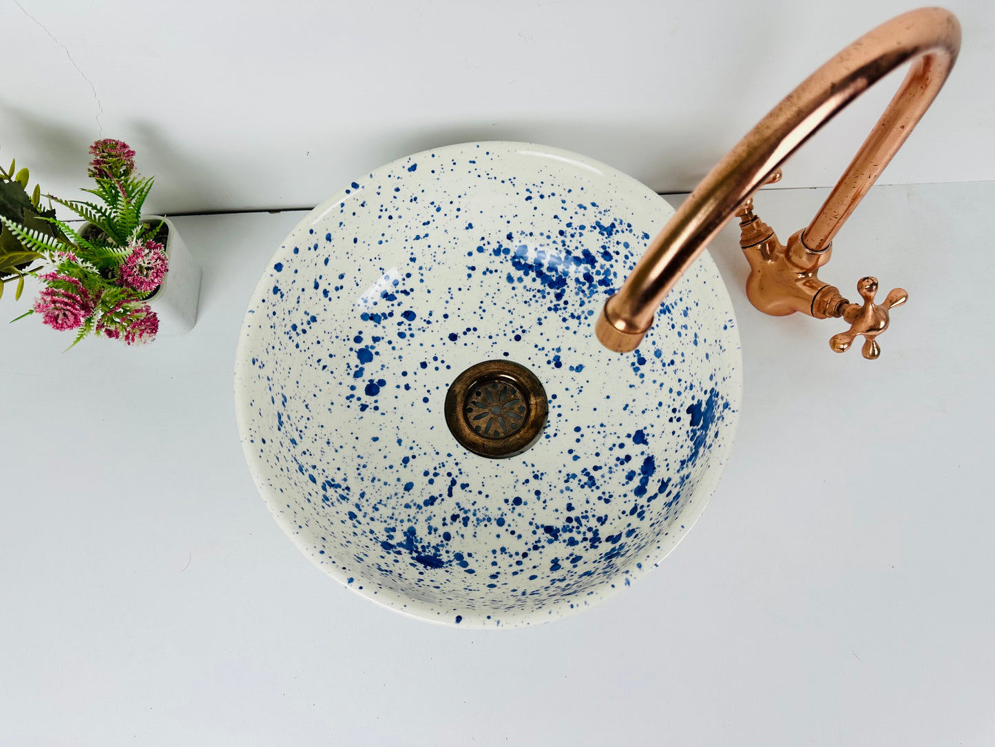 Sky Drops: Handcrafted Ceramic Sink hand painted in modern style