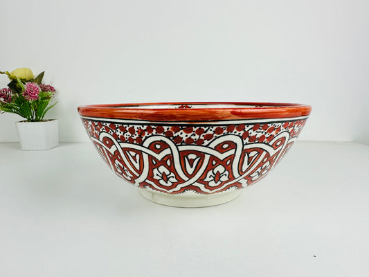 Brick Red Charm: Handcrafted Ceramic Sink in Red Brick Hue