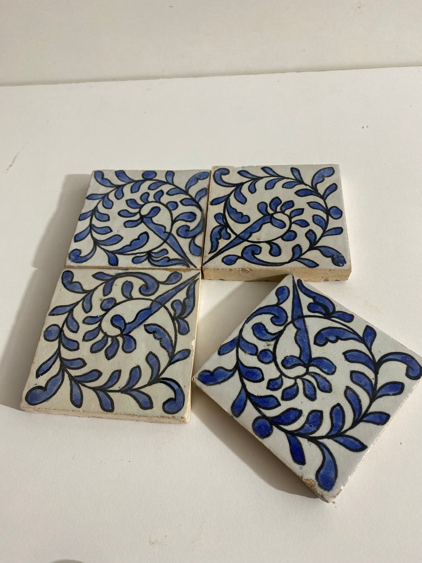 Kitchen Ceramic tiles Hand painted backsplash tiles 4"x4" 100% Handmade for Bathroom built with mid century modern styling pool, remodeling